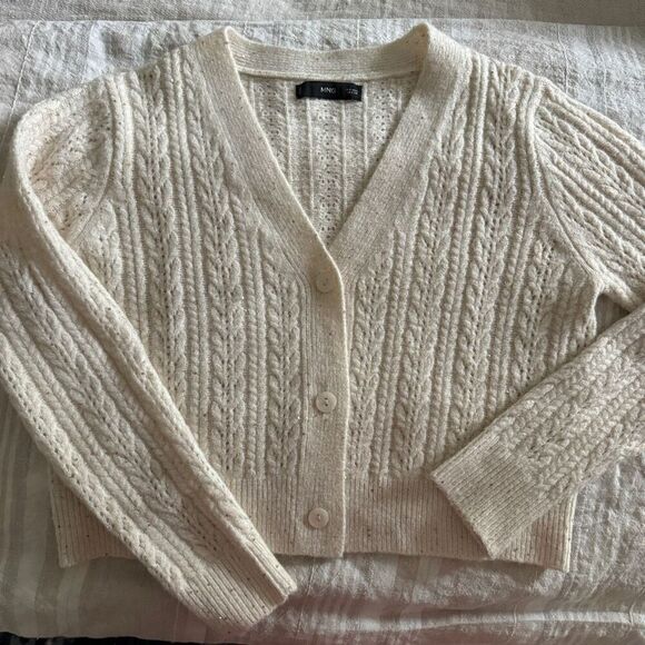 Mango Billy Paillettes Knit Cardigan S - Picture 7 of 9